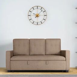 Duroflex Ease Quilted Brown Wood 3 Seater Sofa Cum Bed with Pullout Mechanism-image-32