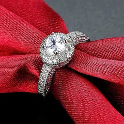Jewels Galaxy Silver-Plated CZ Studded Adjustable Finger Ring-36