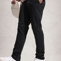WROGN Men Pure Cotton Straight Fit Chinos Trousers-image-47
