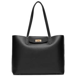 Miraggio Sophie Black Solid Large Tote Handbag-image-110