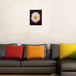 eCraftIndia Multicoloured White Sunflower Matt Texture Framed Artwork-image-78
