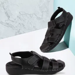 FAUSTO Men Black Fisherman Sandals-image-15