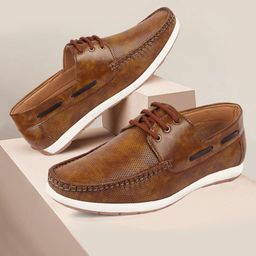 FAUSTO Men Textured Lightweight Boat Shoes-picture-36