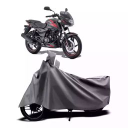 Auto Pearl Two Wheeler Cover with Bag for Bajaj Pulsar 150, Silver-image-58