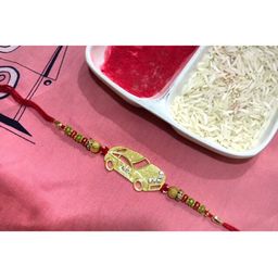 MORKANTH JEWELLERY Men Red & Gold-Toned Beaded Rakhi-image-75