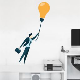 rawpockets Multicoloured Business Man With Idea PVC Vinyl Wall Stickers-picture-22