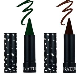 Inatur Comb of 2 Green & Brown Smudge Proof Kajal- 3.5 g Each-54