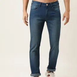 Flying Machine Men Blue Slim Fit Heavy Fade Mid-Rise Stretchable Jeans-picture-39