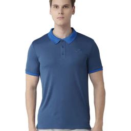 ALCIS Blue Polo Collar Polyester T-Shirt-image-21