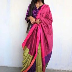 Chidiyaa Rani Green Handwoven Cotton Viscose Saree-image-28