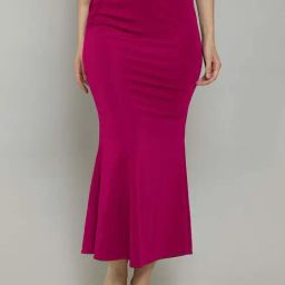 N-Gal Pink Plain Saree Shapewear-image-31