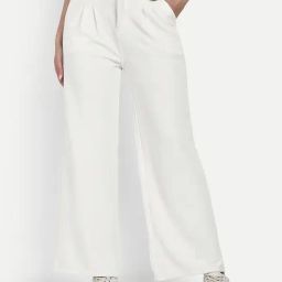 Broadstar White High Rise Trousers-image-50