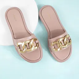 Mochi Embellished Open Toe Flats-37
