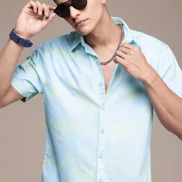 WROGN Comfort Fit Opaque Dyed Effect Pure Cotton Casual Shirt-picture-11