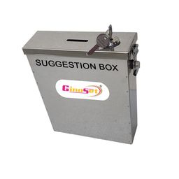 GinoSet® High GradeHeavy Metal All in one Multipurpose use Suggestion Box/Mail Box/Compaint Box/Donation Box/Wall Mountable with Two Key Lock Or Table Surface and Wall Mount Pack of 1 image 1