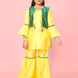 BAESD Girls Regular Pure Silk Kurta with Sharara-picture-37