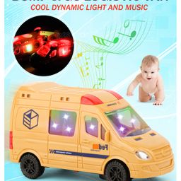 Fiddlerz Bump and Go Toy for Kids Logistic Van with Flashing Lights and Realistic Sounds with Sirens & Universal Wheel Pack of 1 ( Colour may Vary)-13
