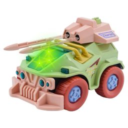 WISHKEY Plastic Tank Bump and Go Toy for Kids, Battery Operated Musical Tank Toy with Lights, Pretend Play Launcher Missile Tank Toy for Kids, Multicolor, 3+ Years (Pack of 1)-6