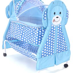 Metal Cradle with Mosquito Net - Blue-picture-21