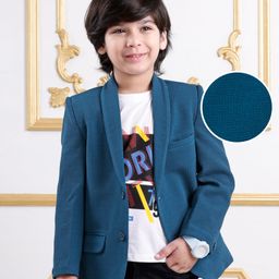 Mark & Mia Cotton Woven Text Printed Party T-Shirt With Full Sleeves Solid Blazer - Royal Blue-image-99