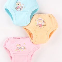 Simply Sinker Knit Bear Printed Panties Pack of 3 - Purple Pink & Light Green-picture-28