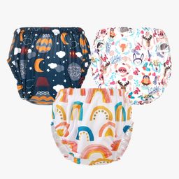 Chinmay Kids Baby Panty Boys and Girls Reusable Washable Printed Panty Pack of 3 - Multicolor-image-65