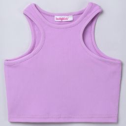 Taffykids Sleeveless Solid Crop Top - Purple-image-8