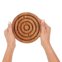 Mittimate Wooden Circlel Maze & Labyrinth Puzzle 4" Engaging Bhool Bhulaiyaa Game for Kids | Indoor Brain Teaser & Fun Learning Activity-11
