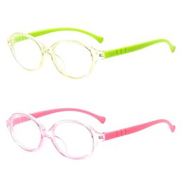 SYGA Pack of 2 Kids Anti-Blue Light Blocking Lightweight Retro Round Glasses for Age 4 to 9 Years old (Green & Pink)-image-75