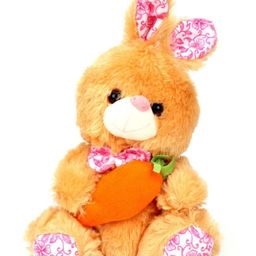 Tickles Cute Rabbit with Carrot Soft Stuffed Plush Toy For Kids Boys & Girls Birthday Gifts (Color: Brown Size: Length 18 cm)-image-4
