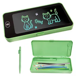 AKN TOYS Writing Tablet Pencil Case for Kids 2 in 1 LCD Digital Slate, E-Note Pad, Pencil Box, Doodle Writing Board for School Going, Educational Toys for Kids - ( PACK OF 1- COLOR MAY VARY )-picture-19