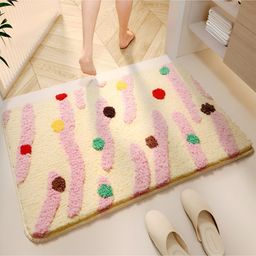 SYGA Non-Slip Sprinkle Swirl Pattern Bathroom & Door Mat - Candy Pop Color, Super Absorbent & Stain-Resistant Floor Mat-picture-33
