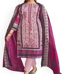 DRAVINAM Trends Embroidered Pure Cotton Unstitched Dress Material-image-57