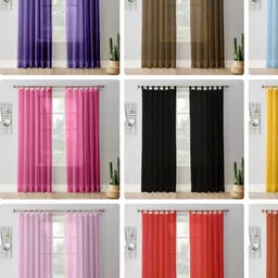 Dekor World Multicoloured Set of 2 Sheer Window Curtain image 3