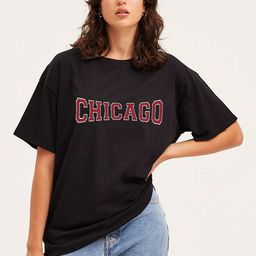 Genzy Women Typography Printed Drop-Shoulder Sleeves Applique T-shirt-image-56