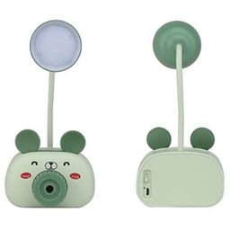 FunBlast Rechargeable LED Desk Table Lamp With Pen Holder And Sharpener Bear Design - Green image 3