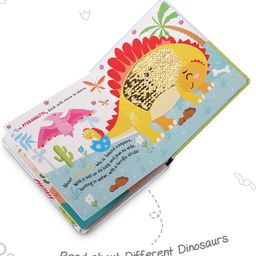 Intelliskills Dino Sequin Colour Flip Board Book | Interactive Dinosaur Sequins | Encourages Creativity & Imagination | Multicoloured Sparkle Activity Fun | Educator Recommended | BIS Certified image 3