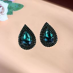 StyleCast Silver-Plated Rhinestone Studded Teardrop Shaped Studs-image-99