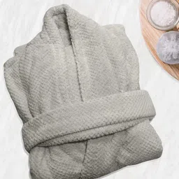 HOUSSE Silver-Toned 360 GSM Hooded Bath Robe-picture-21