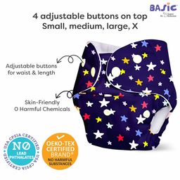 SuperBottoms BASIC Reusable Cloth Diaper for babies | Freesize Adjustable, Washable and Reusable Cloth Diaper for babies | With soaker Pack of 3 - Multicolor image 4