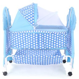 fab n funky Metal Cradle with Mosquito Net - Blue image 4