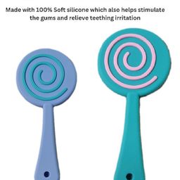 Enorme Silicone Lolipop Shape Multicolor Teething Soft Teether with Silicone Fruit and Food Nibbler Pacifier for Babies image 4