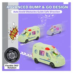 Fiddlerz Bump and Go Toy for Kids Logistic Van with Flashing Lights and Realistic Sounds with Sirens & Universal Wheel Pack of 1 ( Colour may Vary) image 5