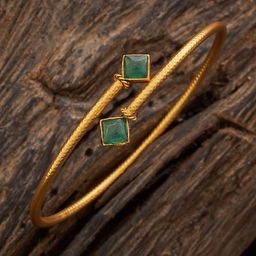Kushal's Fashion Jewellery Gold-Plated Stone Studded Antique Kada Bracelet-53