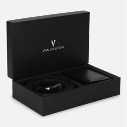 Van Heusen Men Black Belt and Wallet-image-6