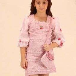 Cutecumber Kids Pink Embellished Full Sleeves Dress-image-13