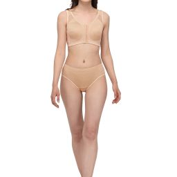 Soie Beige & Brown Non-Wired Full Coverage Front Open Bra - Pack of 2 image 4