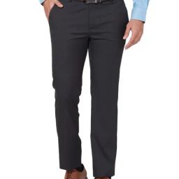 Raymond Black Slim Fit Striped Trousers-picture-28