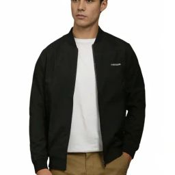 Louis Philippe Black Regular Fit Bomber Jacket-image-55