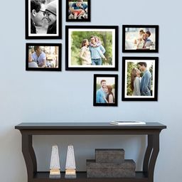 Art Street Black Solid Set Of 7 Wall Photo Frames-11